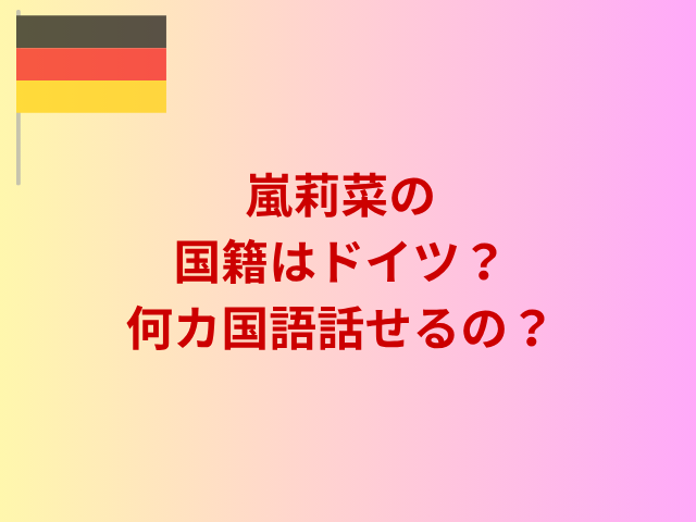 嵐莉菜の国籍はドイツ？何カ国語話せるの？